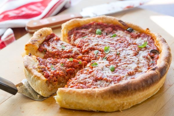 deep-dish pizza